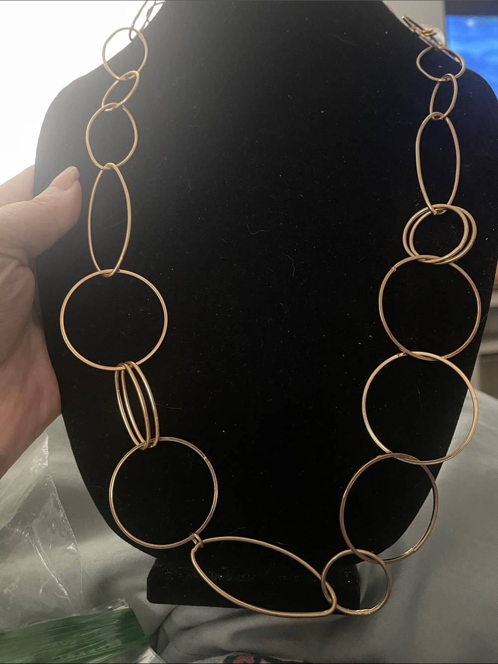 Gold-Tone Open Circle Link Necklace - Women